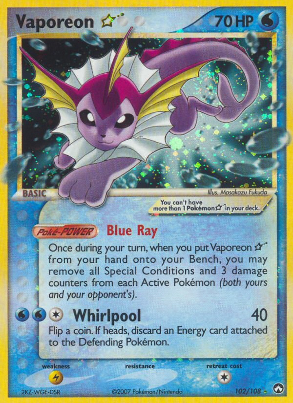 Pokemon | Vaporeon Star (102/108) [EX: Power Keepers] | The Nerd Merchant