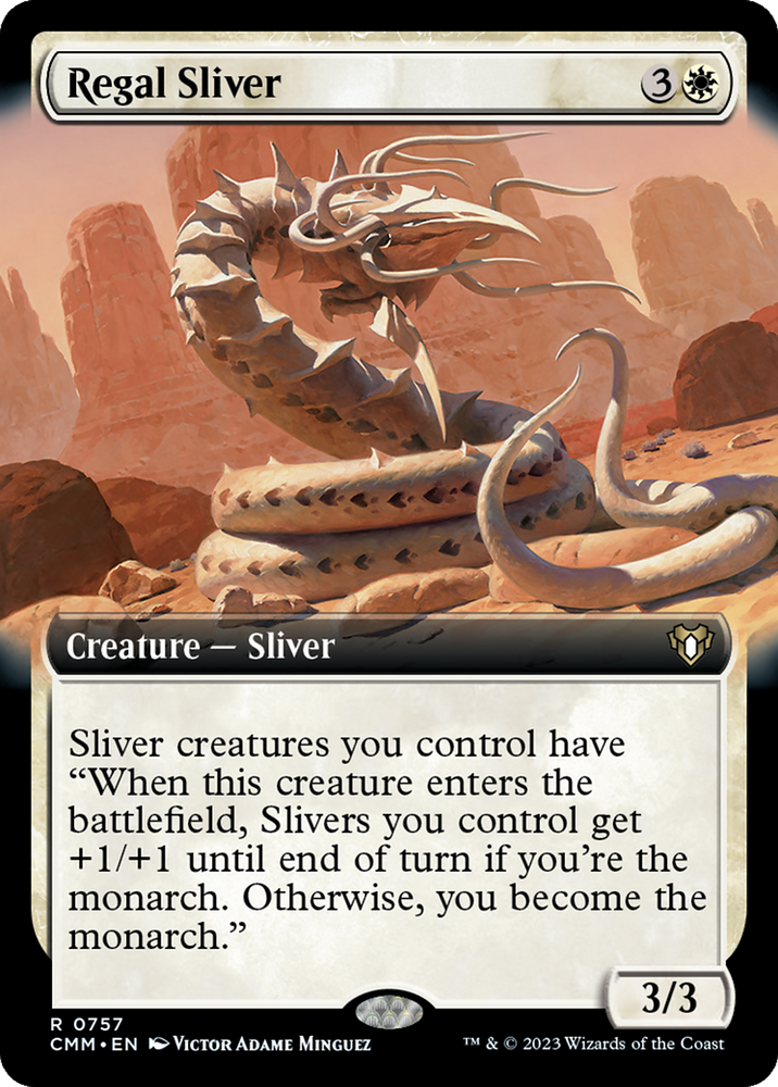 Magic | Regal Sliver (Extended Art) [Commander Masters] | The Nerd Merchant
