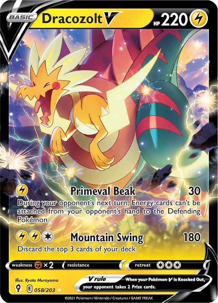 Pokemon | Dracozolt V (058/203) [Sword & Shield: Evolving Skies] | The Nerd Merchant