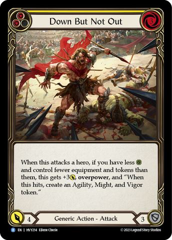 Flesh and Blood TCG | Down But Not Out (Yellow) [HVY214] (Heavy Hitters)  Rainbow Foil | The Nerd Merchant
