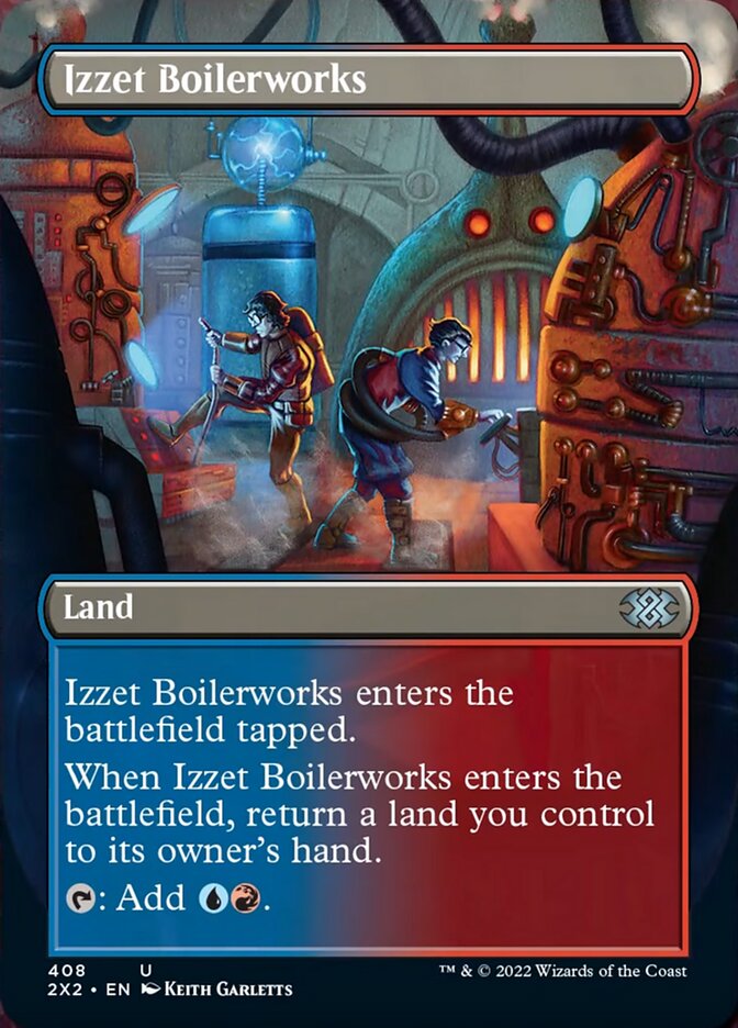 Magic | Izzet Boilerworks (Borderless Alternate Art) [Double Masters 2022] | The Nerd Merchant