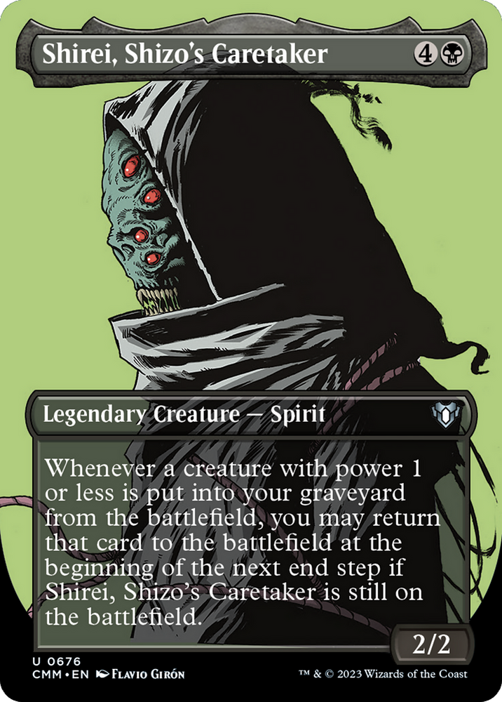 Magic | Shirei, Shizo's Caretaker (Borderless Profile) [Commander Masters] | The Nerd Merchant