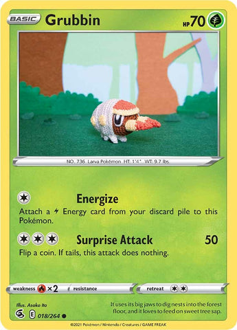 Pokemon | Grubbin (018/264) [Sword & Shield: Fusion Strike] | The Nerd Merchant