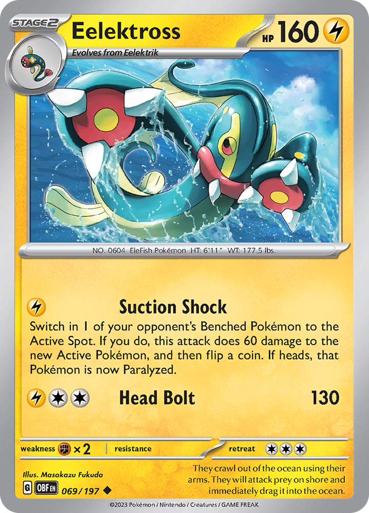 Pokemon | Eelektross (069/197) [Scarlet & Violet: Obsidian Flames] | The Nerd Merchant