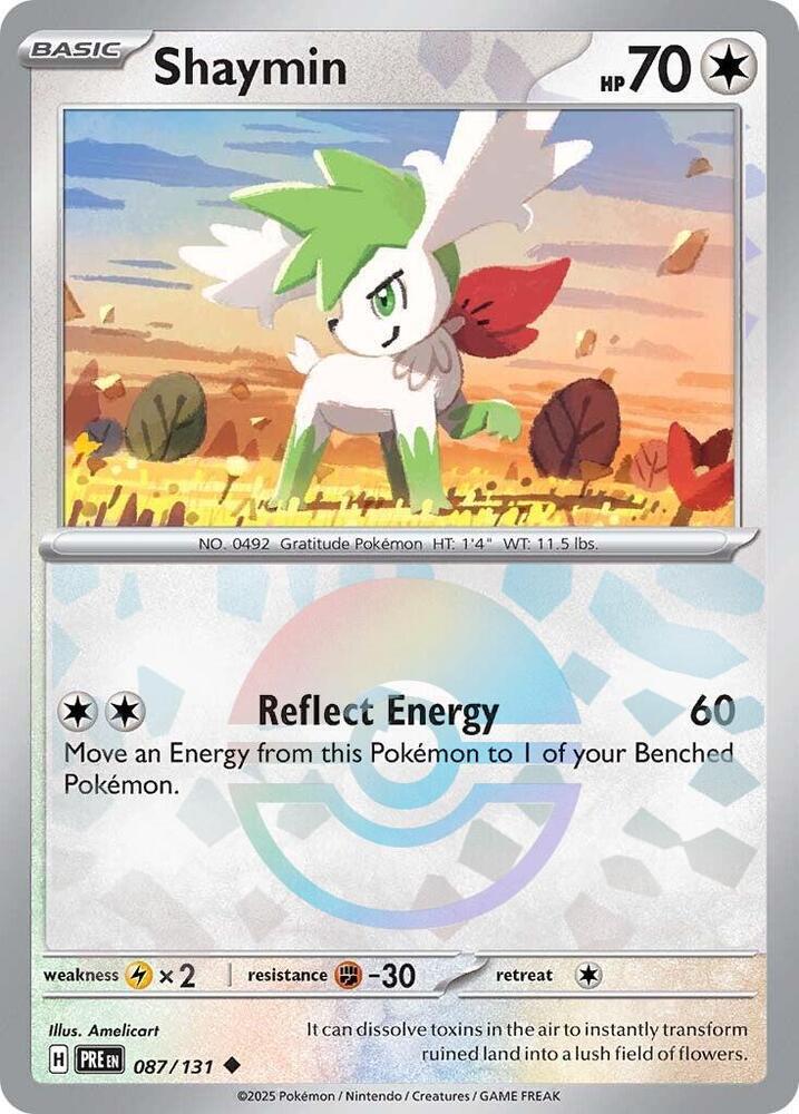 Pokemon | Shaymin (087/131) (Poke Ball Pattern) [Scarlet & Violet: Prismatic Evolutions] | The Nerd Merchant