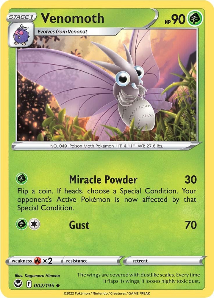 Pokemon | Venomoth (002/195) [Sword & Shield: Silver Tempest] | The Nerd Merchant