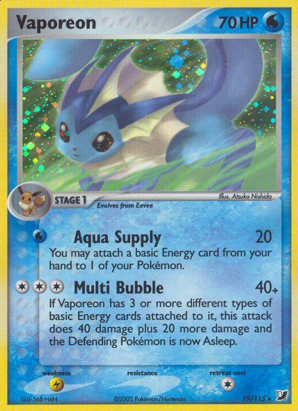 Pokemon | Vaporeon (19/115) [EX: Unseen Forces] | The Nerd Merchant