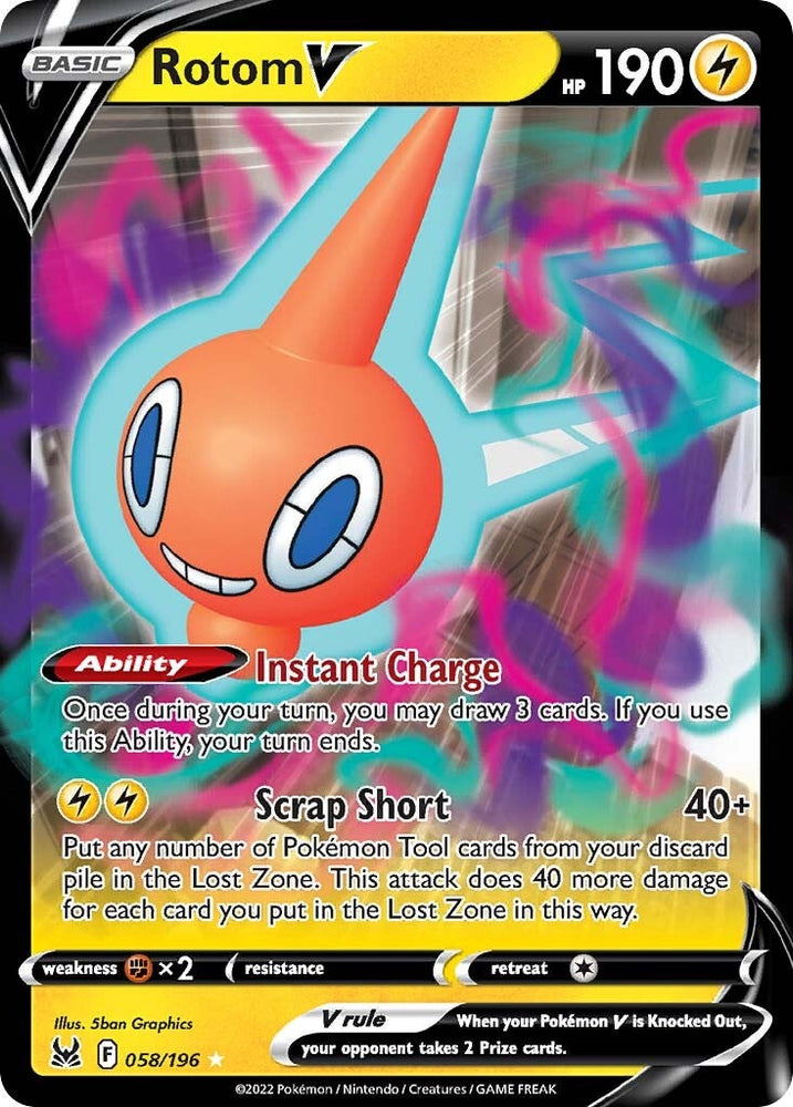 Pokemon | Rotom V (058/196) [Sword & Shield: Lost Origin] | The Nerd Merchant