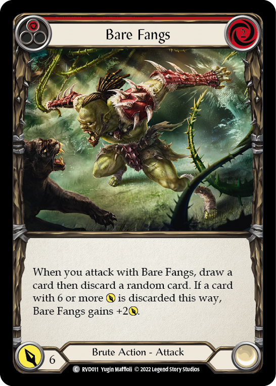 Flesh and Blood TCG | Bare Fangs (Red) [RVD011] (Classic Battles: Rhinar vs Dorinthea) | The Nerd Merchant