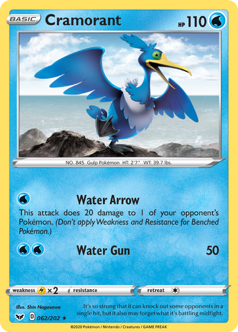 Pokemon | Cramorant (062/202) [Sword & Shield: Base Set] | The Nerd Merchant