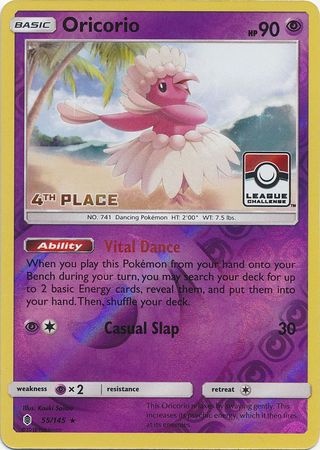 Pokemon | Oricorio (55/145) (League Promo 4th Place) [Sun & Moon: Guardians Rising] | The Nerd Merchant