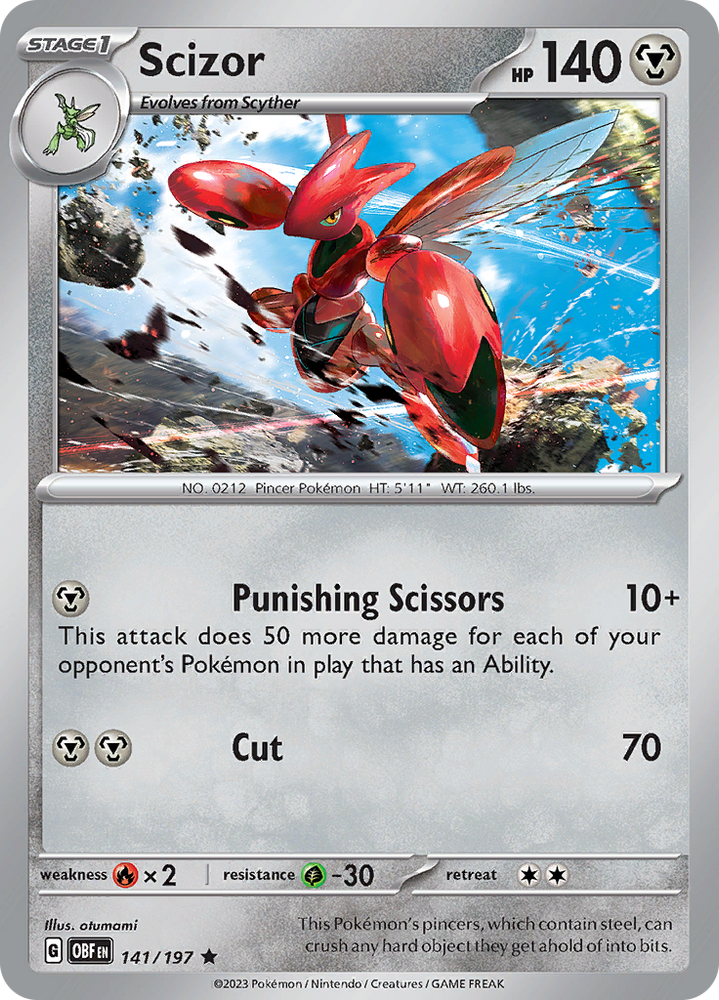 Pokemon | Scizor (141/197) [Scarlet & Violet: Obsidian Flames] | The Nerd Merchant