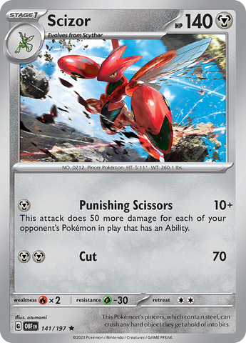 Pokemon | Scizor (141/197) [Scarlet & Violet: Obsidian Flames] | The Nerd Merchant
