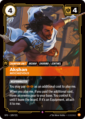 Akshan, Mischievous (Foil) - Spiritforged #109
