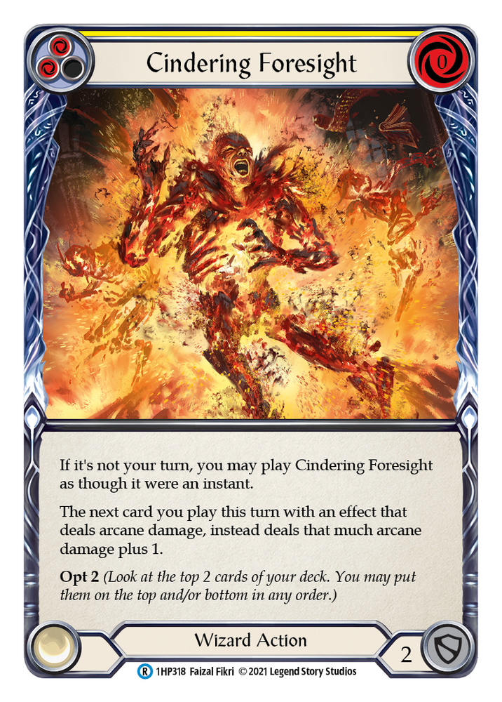 Flesh and Blood TCG | Cindering Foresight (Yellow) [1HP318] (History Pack 1) | The Nerd Merchant