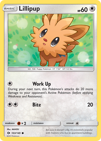 Pokemon | Lillipup (103/149) [Sun & Moon: Base Set] | The Nerd Merchant