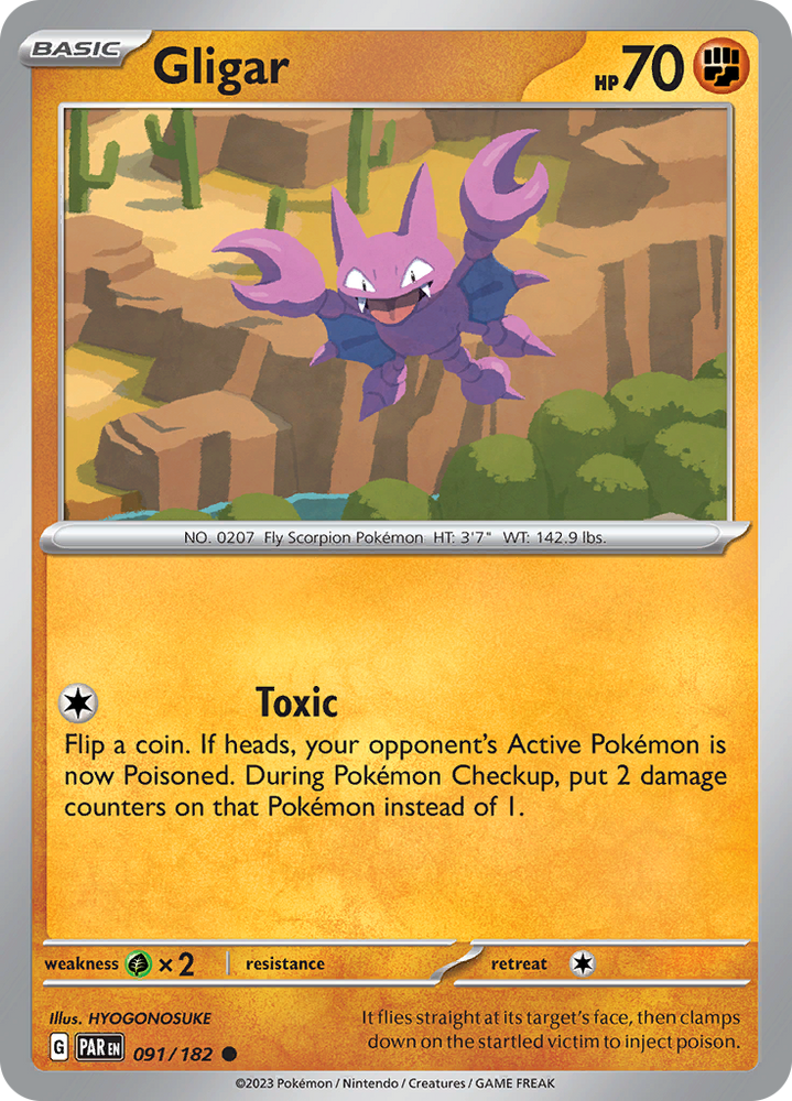 Pokemon | Gligar (091/182) [Scarlet & Violet: Paradox Rift] | The Nerd Merchant