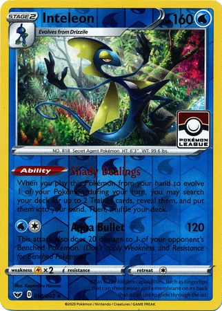 Pokemon | Inteleon (058/202) (League Promo) [Sword & Shield: Base Set] | The Nerd Merchant