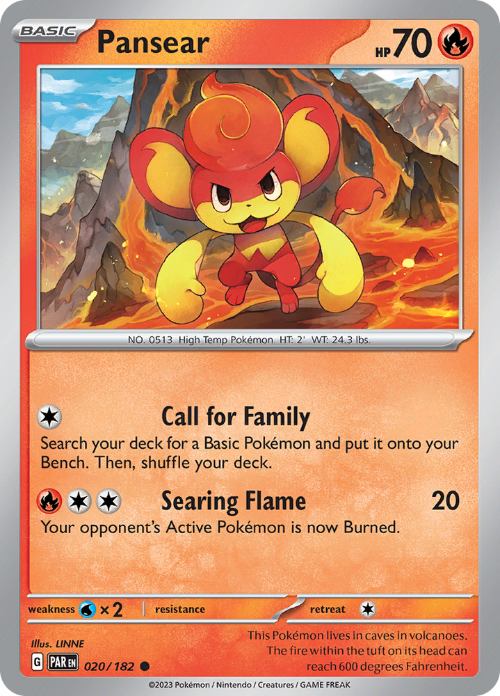 Pokemon | Pansear (020/182) [Scarlet & Violet: Paradox Rift] | The Nerd Merchant