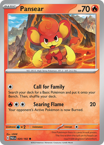 Pokemon | Pansear (020/182) [Scarlet & Violet: Paradox Rift] | The Nerd Merchant