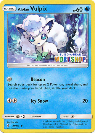 Pokemon | Alolan Vulpix (21/145) (Build A Bear Workshop Exclusive) [Sun & Moon: Guardians Rising] | The Nerd Merchant