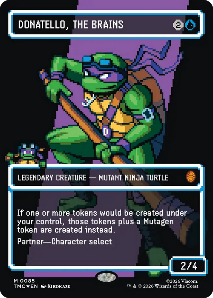 Magic | Donatello, the Brains (0085) (Borderless) (Surge Foil) [Teenage Mutant Ninja Turtles Commander] | The Nerd Merchant