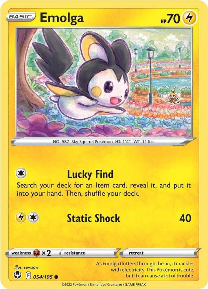 Pokemon | Emolga (054/195) [Sword & Shield: Silver Tempest] | The Nerd Merchant