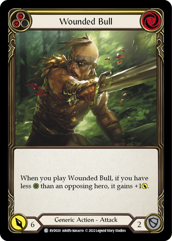 Flesh and Blood TCG | Wounded Bull (Yellow) [RVD020] (Classic Battles: Rhinar vs Dorinthea) | The Nerd Merchant