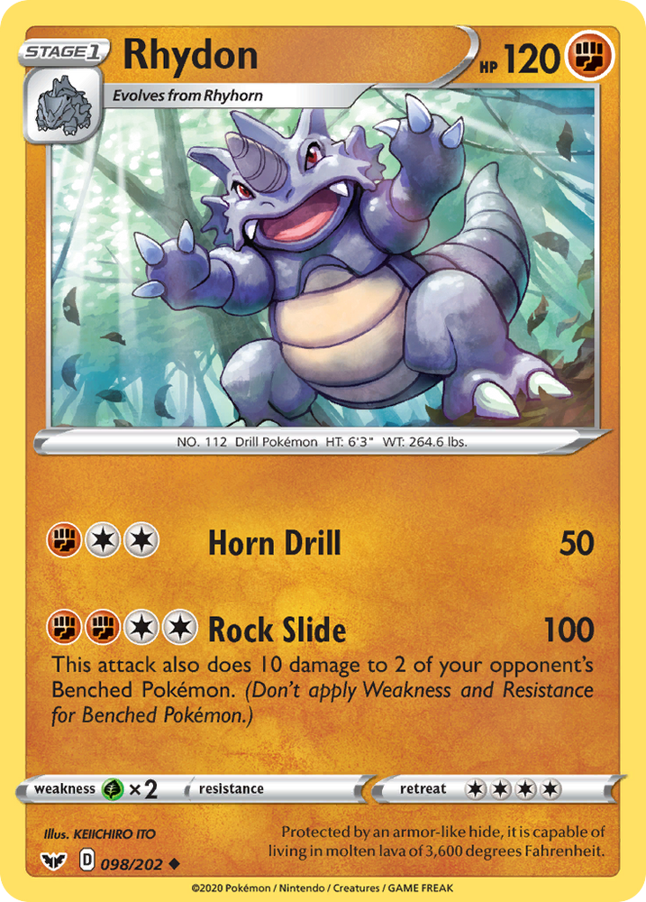 Pokemon | Rhydon (098/202) [Sword & Shield: Base Set] | The Nerd Merchant