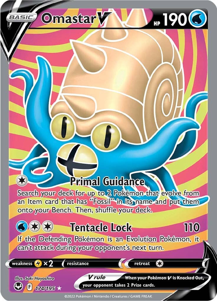 Pokemon | Omastar V (174/195) [Sword & Shield: Silver Tempest] | The Nerd Merchant