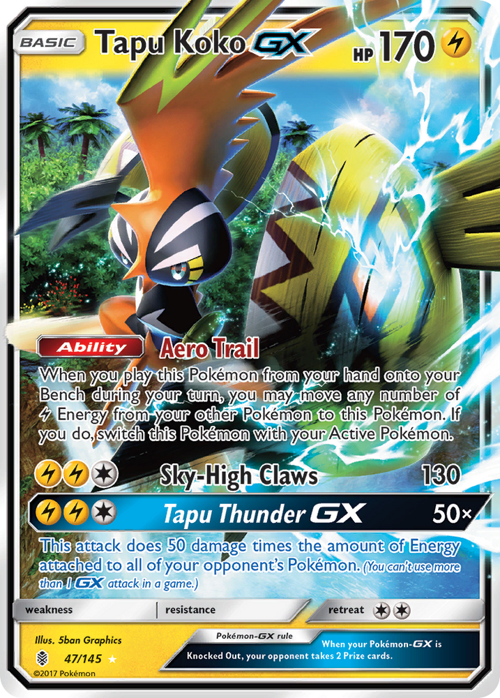 Pokemon | Tapu Koko GX (47/145) [Sun & Moon: Guardians Rising] | The Nerd Merchant