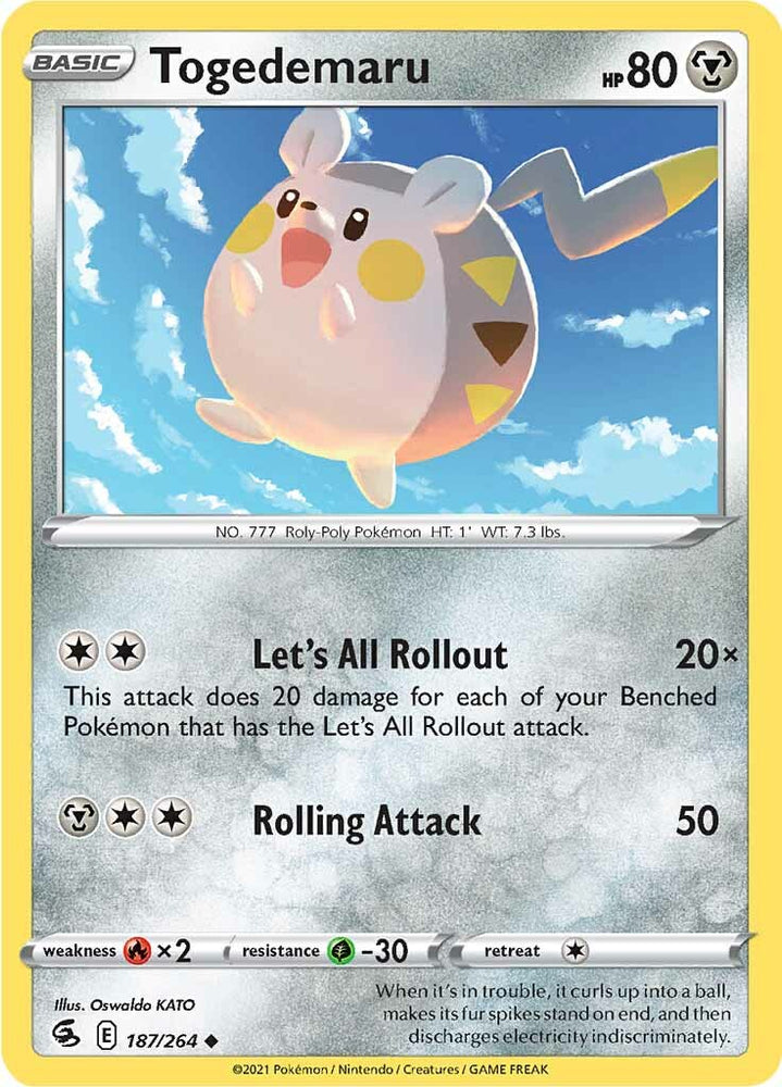 Pokemon | Togedemaru (187/264) [Sword & Shield: Fusion Strike] | The Nerd Merchant