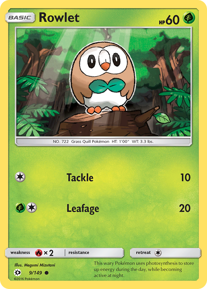 Pokemon | Rowlet (9/149) [Sun & Moon: Base Set] | The Nerd Merchant