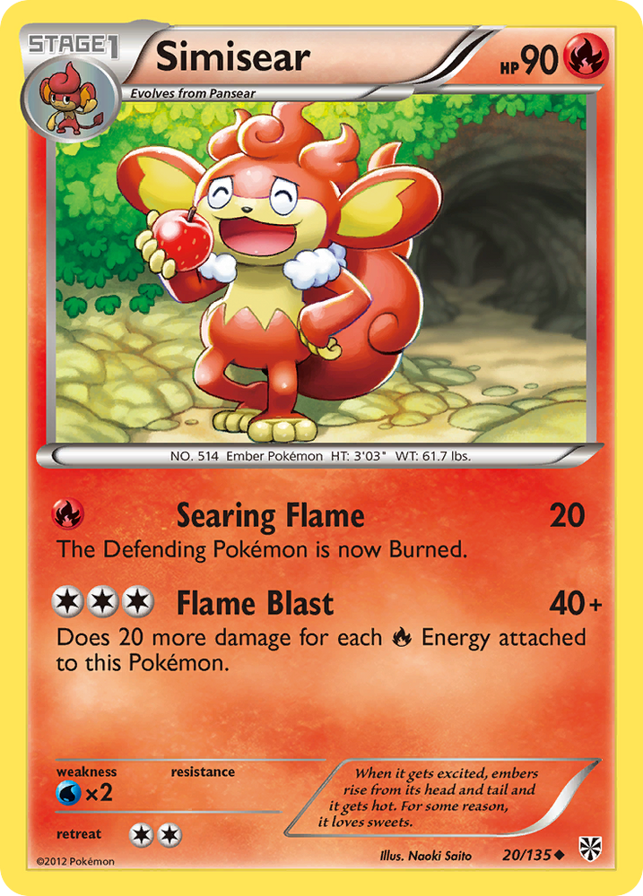 Pokemon | Simisear (20/135) [Black & White: Plasma Storm] | The Nerd Merchant
