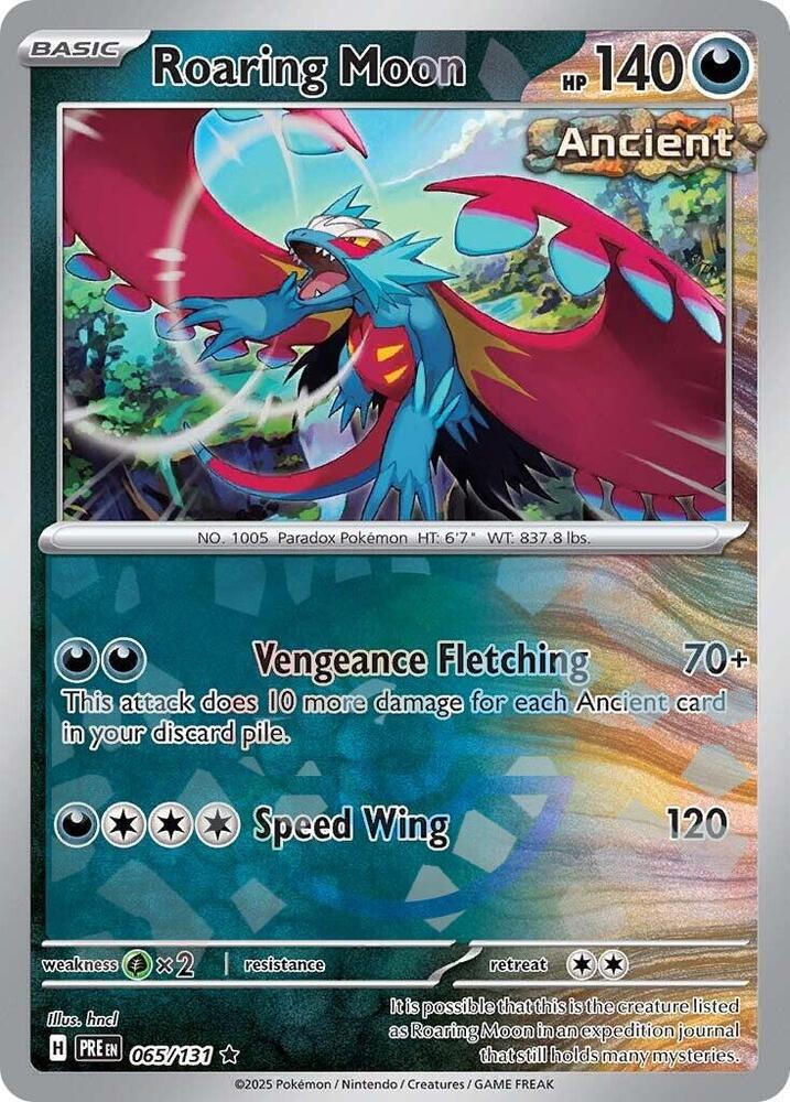 Pokemon | Roaring Moon (065/131) (Poke Ball Pattern) [Scarlet & Violet: Prismatic Evolutions] | The Nerd Merchant