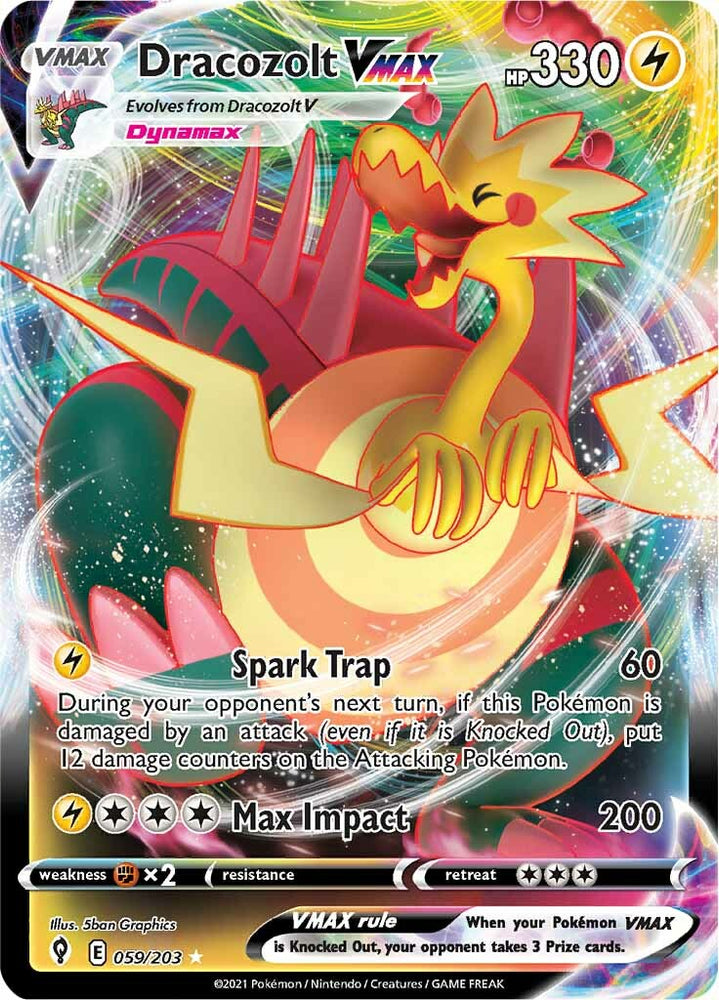 Pokemon | Dracozolt VMAX (059/203) [Sword & Shield: Evolving Skies] | The Nerd Merchant
