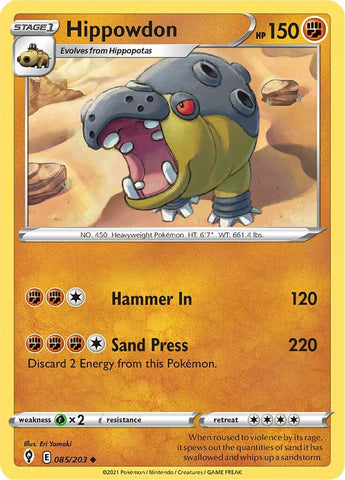 Pokemon | Hippowdon (085/203) [Sword & Shield: Evolving Skies] | The Nerd Merchant
