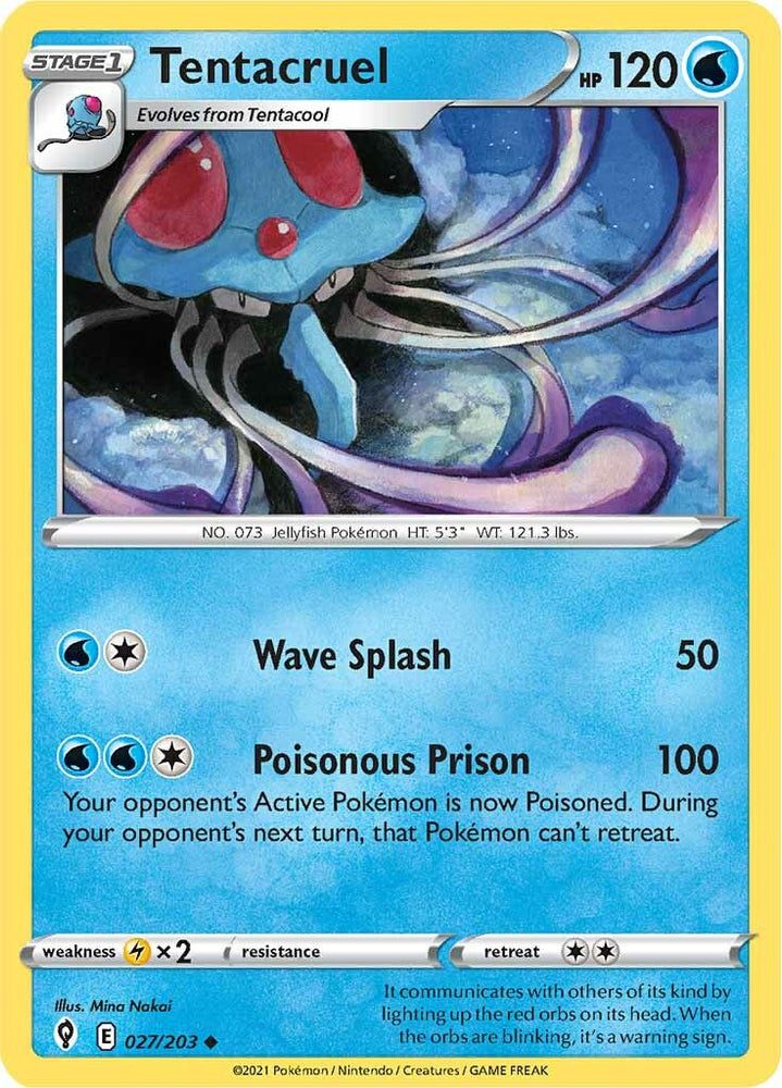 Pokemon | Tentacruel (027/203) [Sword & Shield: Evolving Skies] | The Nerd Merchant