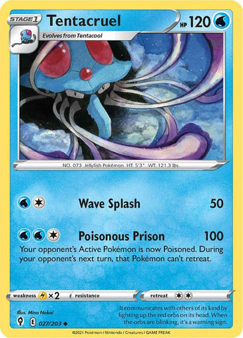 Pokemon | Tentacruel (027/203) [Sword & Shield: Evolving Skies] | The Nerd Merchant