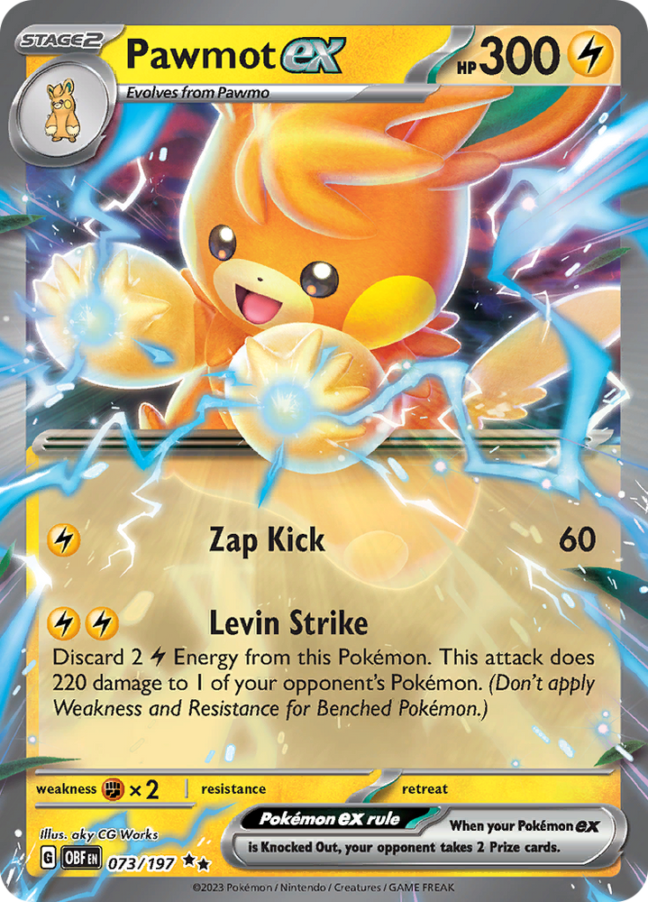 Pokemon | Pawmot ex (073/197) [Scarlet & Violet: Obsidian Flames] | The Nerd Merchant