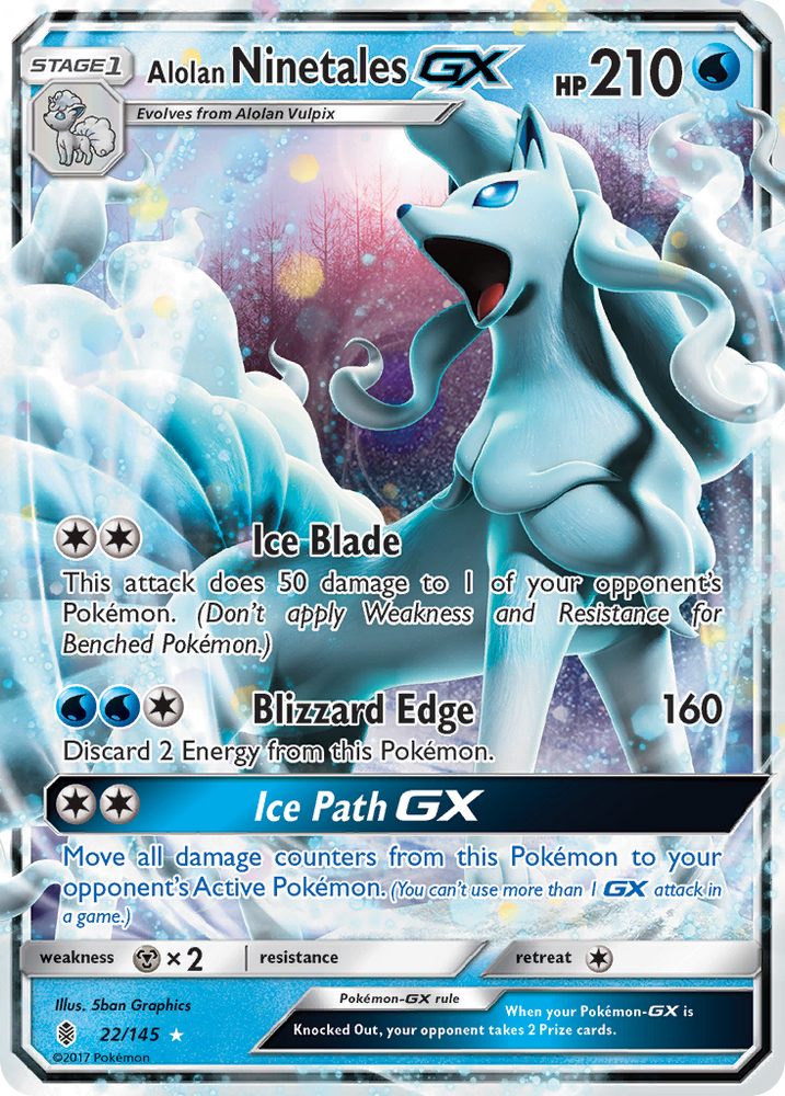 Pokemon | Alolan Ninetales GX (22/145) [Sun & Moon: Guardians Rising] | The Nerd Merchant