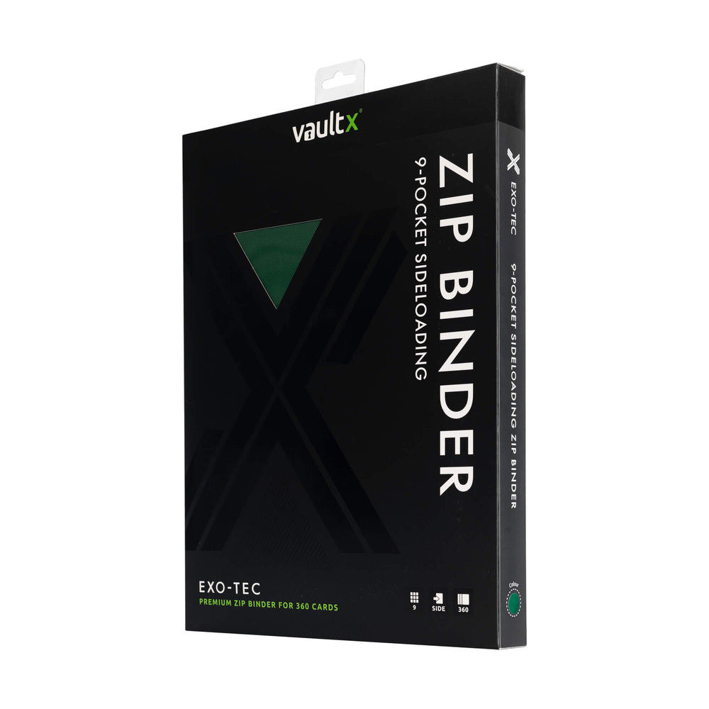 vault x 9 pocket trading card zip binder Portfolio | Vault X 9-Pocket Exo-Tec® Zip Binder (Forest Green)