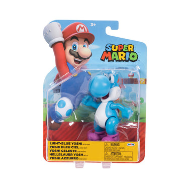 Jakks Pacific - Super Mario 4.0in Figures - Light Blue Yoshi