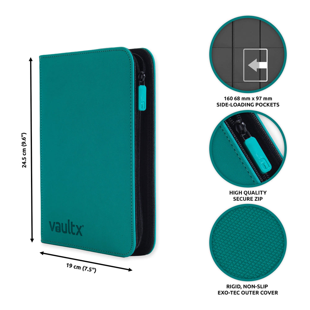 Vault X 4-Pocket Exo-Tec® Zip Binder (Ocean Blue)