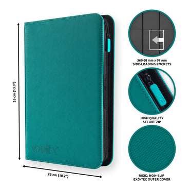 Vault X 9-Pocket Exo-Tec® Zip Binder (Ocean Blue)