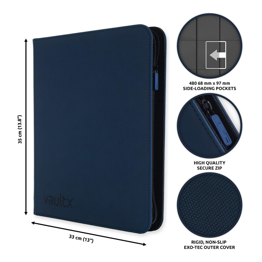 Portfolio | Vault X 12-Pocket Exo-Tec® Zip Binder (Royal Blue) | The Nerd Merchant