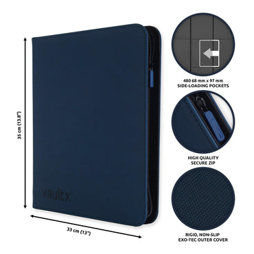 Portfolio | Vault X 12-Pocket Exo-Tec® Zip Binder (Royal Blue) | The Nerd Merchant