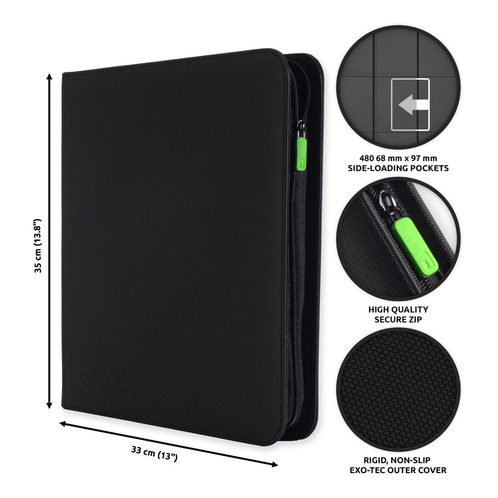 Vault X - 12-Pocket Exo-Tec - Zip Binder - Black Vault X - 12-Pocket Exo-Tec - Zip Binder - Black