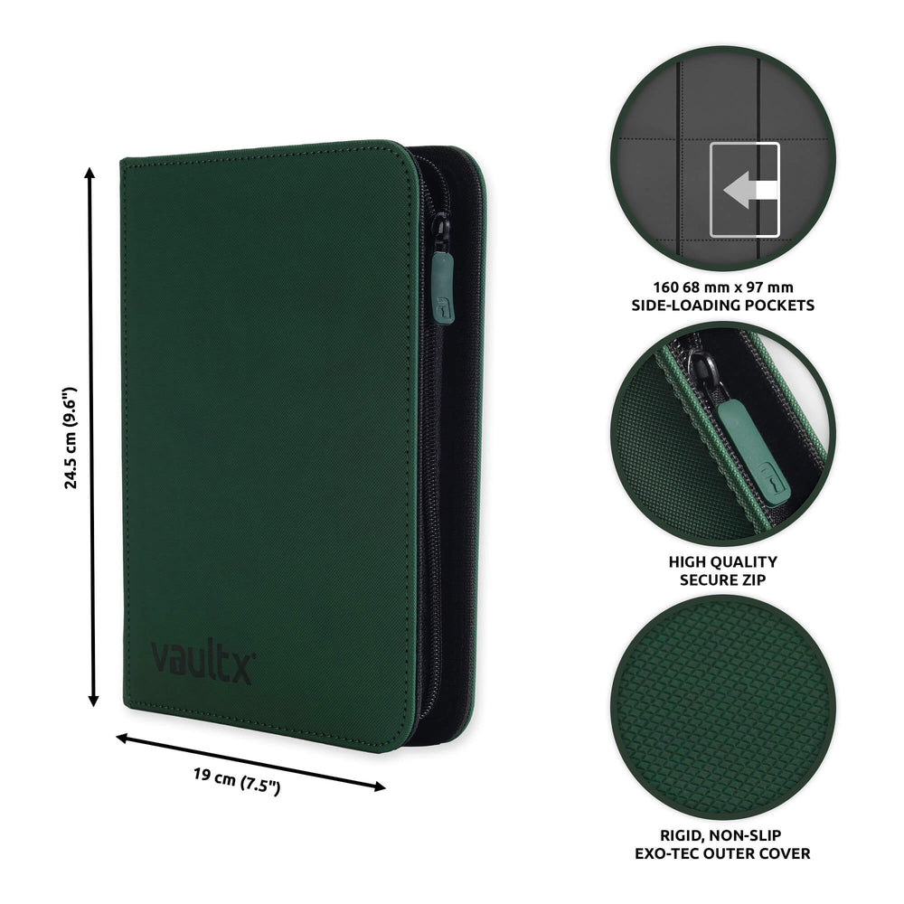 Vault X 4-Pocket Exo-Tec® Zip Binder (Forest Green)