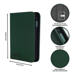Vault X 4-Pocket Exo-Tec® Zip Binder (Forest Green)